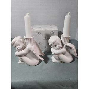 Sia‎ Collection Ceramic Sitting Angel Candle Holders